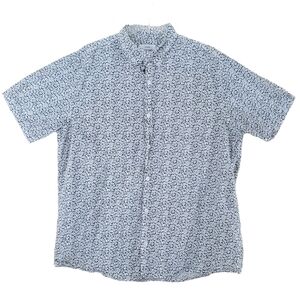 Peter Werth London N.1 Shirt Mens L Black White Floral Button Up Ancestor S/S